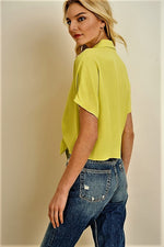 Bright Side Front Tie Blouse