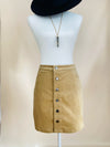 Nova Taupe Corduroy Skirt