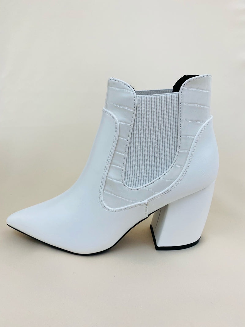 White Casual Booties